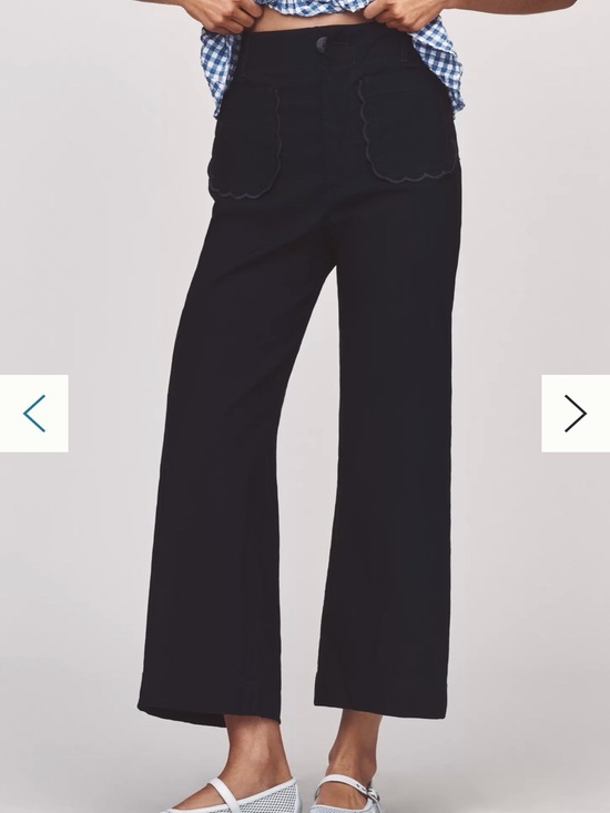 Maeve Pants - Maeve Colette Scallop High-Rise Wide-Leg Pants in Magic Fabric Size 29